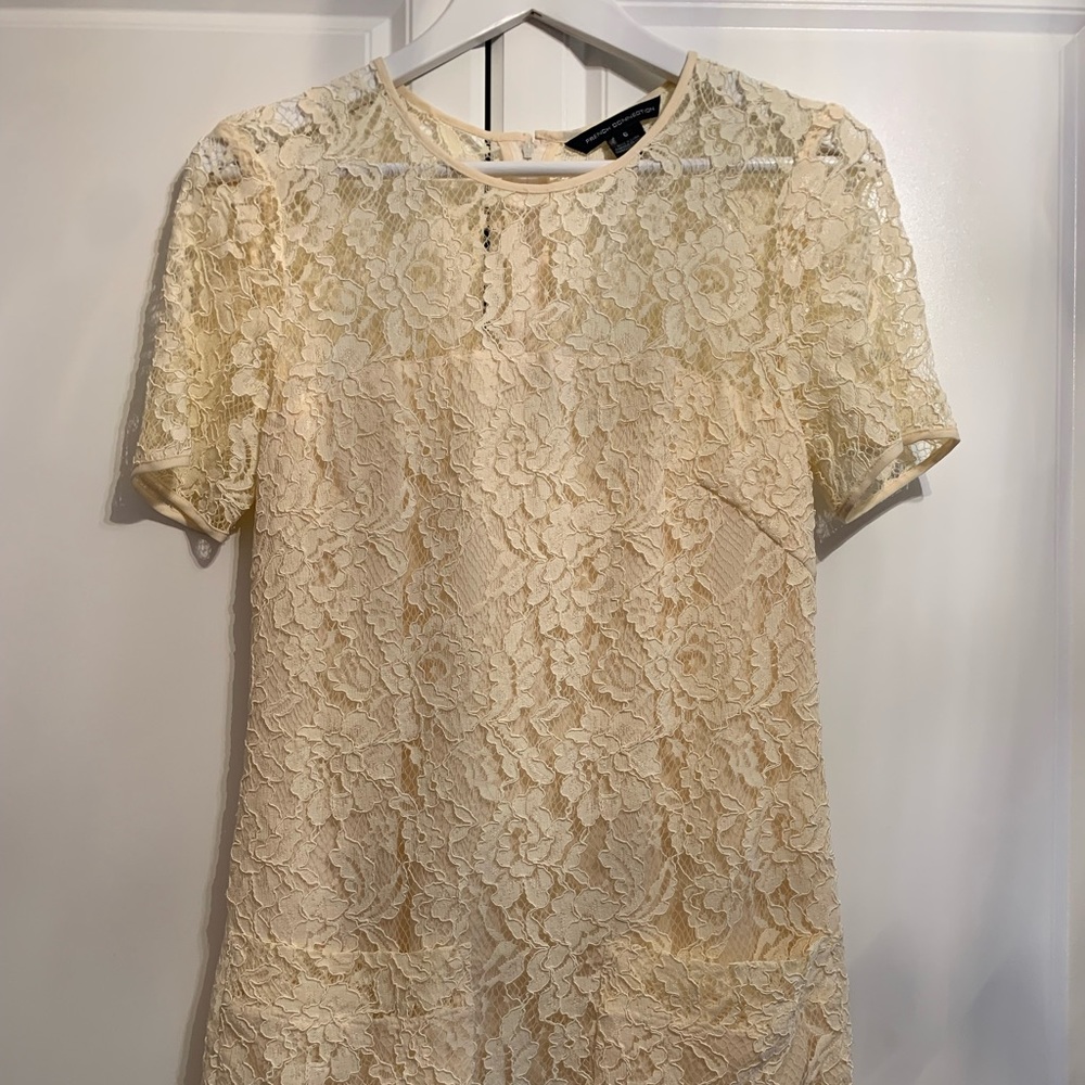 French Connection Ivory Lace Cocktail Dress